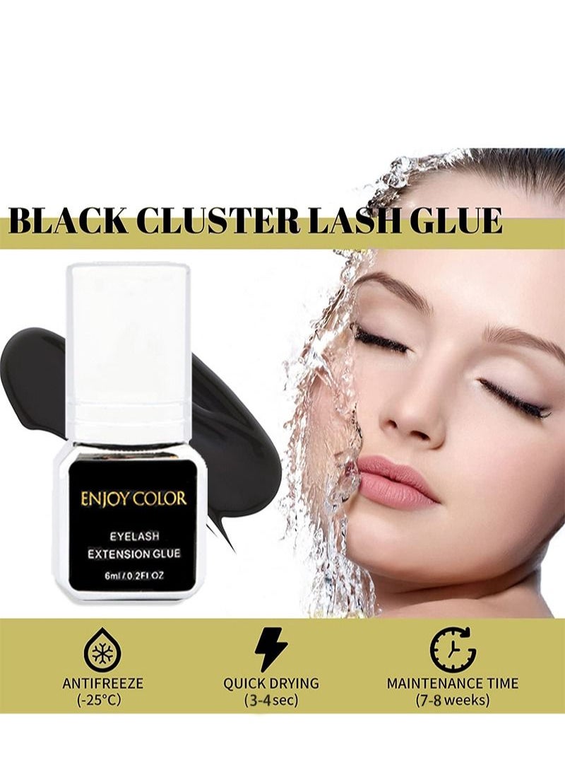 Enjoy Color - Super Glue Eyelash Extension Adhesive - Eyelash Extension 6ml / 3 Second Drying Time / Holds - 7-8 Weeks/Maximum Adhesion/Black Adhesive Suitable for Semi-Permanent Extensions/Professional Supplies- Latex Free - Image 1
