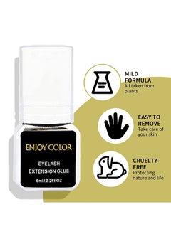 Enjoy Color Super Glue Eyelash Extension Adhesive - Eyelash Extension 6ml / 3 Second Drying Time / Holds - 7-8 Weeks/Maximum Adhesion/Black Adhesive Suitable for Semi-Permanent Extensions/Professional Supplies- Latex Free  - Image 4