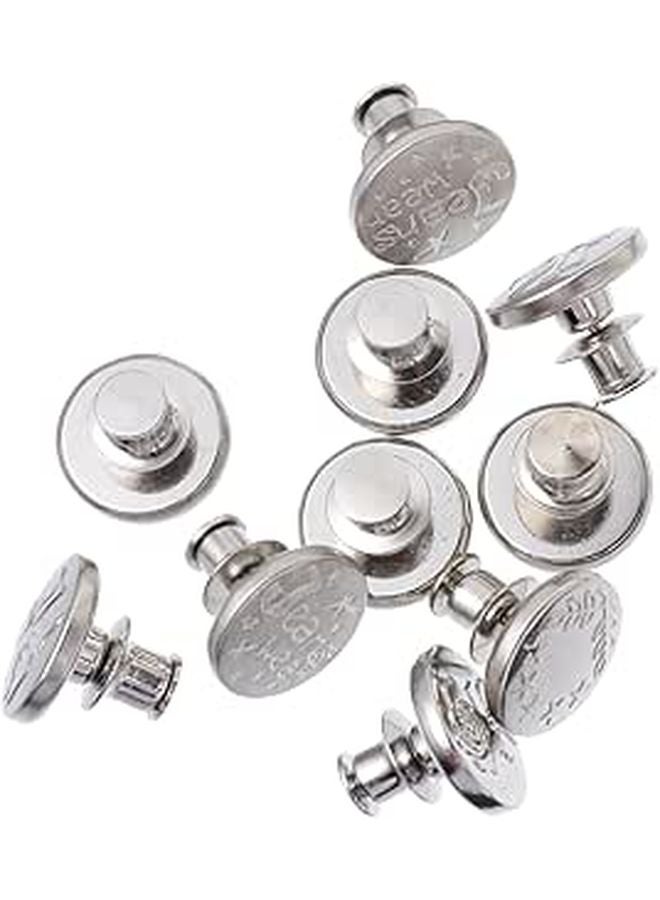 10 Piece Adjustable Metal Button Set For Coats Vintage Styles Easy Install DIY Sewing Projects - Image 1