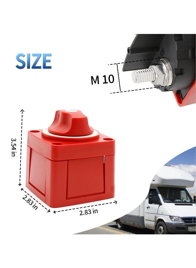Loquat Battery Switch 12-48V Power Cut Master Switch Master Battery Disconnect Switch for Car Vehicle RV and Marine Boat (On/Off) (Red) - Image 1
