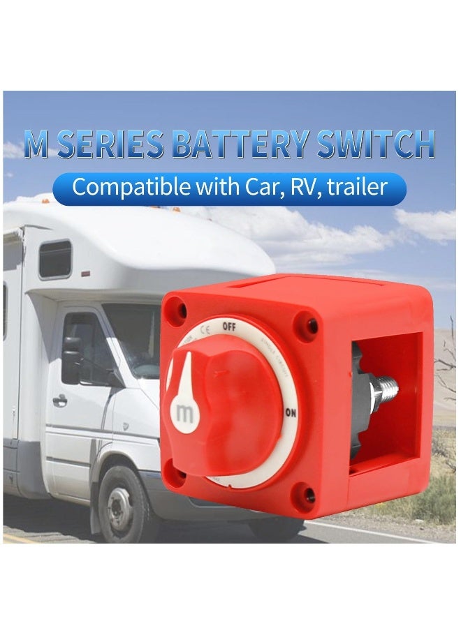 Loquat Battery Switch 12-48V Power Cut Master Switch Master Battery Disconnect Switch for Car Vehicle RV and Marine Boat (On/Off) (Red) - Image 3