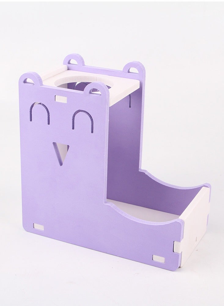 2 in 1 Hamster Water Bottle Stand With Bottle Automatic Water Drinker Base Small Pet Hanging Water Dispenser Holder Small Pet Food Container Base for Hamster Gerbil Mouse (Purple) - Image 1
