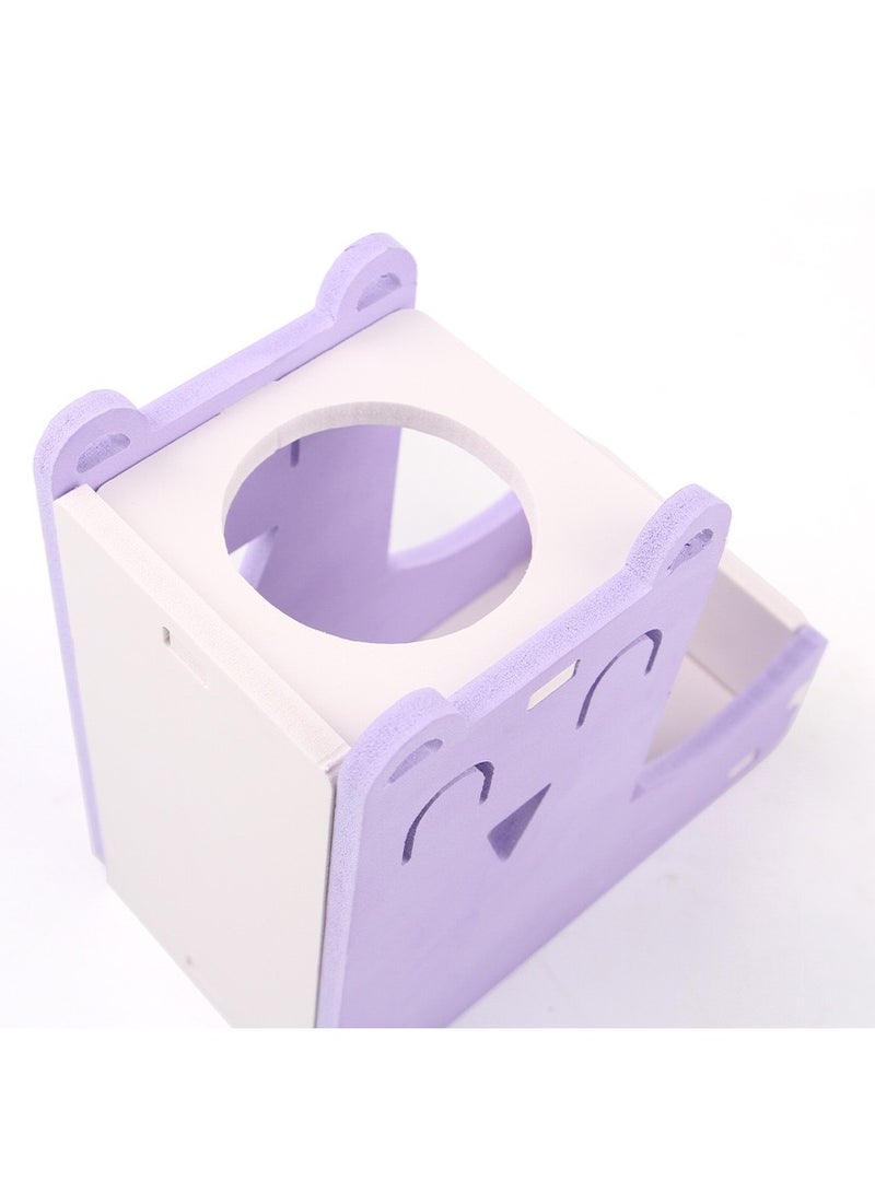 2 in 1 Hamster Water Bottle Stand With Bottle Automatic Water Drinker Base Small Pet Hanging Water Dispenser Holder Small Pet Food Container Base for Hamster Gerbil Mouse (Purple) - Image 3