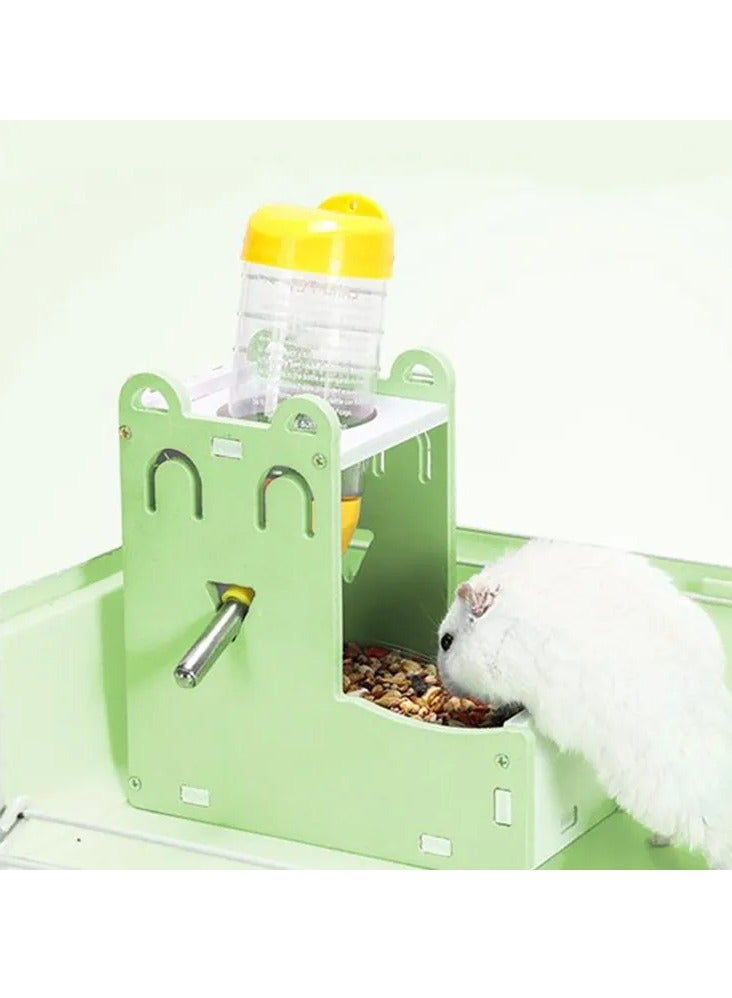 2 in 1 Hamster Water Bottle Stand With Bottle Automatic Water Drinker Base Small Pet Hanging Water Dispenser Holder Small Pet Food Container Base for Hamster Gerbil Mouse (Purple) - Image 4