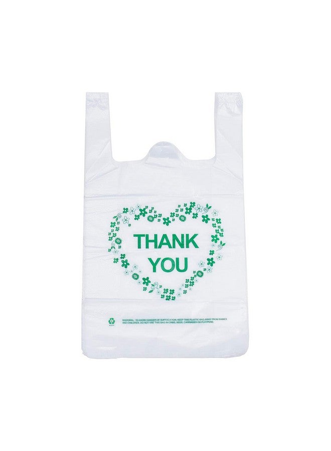 LazyMe LazyMe Thank You T Shirt Bags Plastic Grocery Bags White Sturdy Handled Merchandise Bags,Standard Supermarket Size, 12 x 20 inch (50 pcs) - Image 1