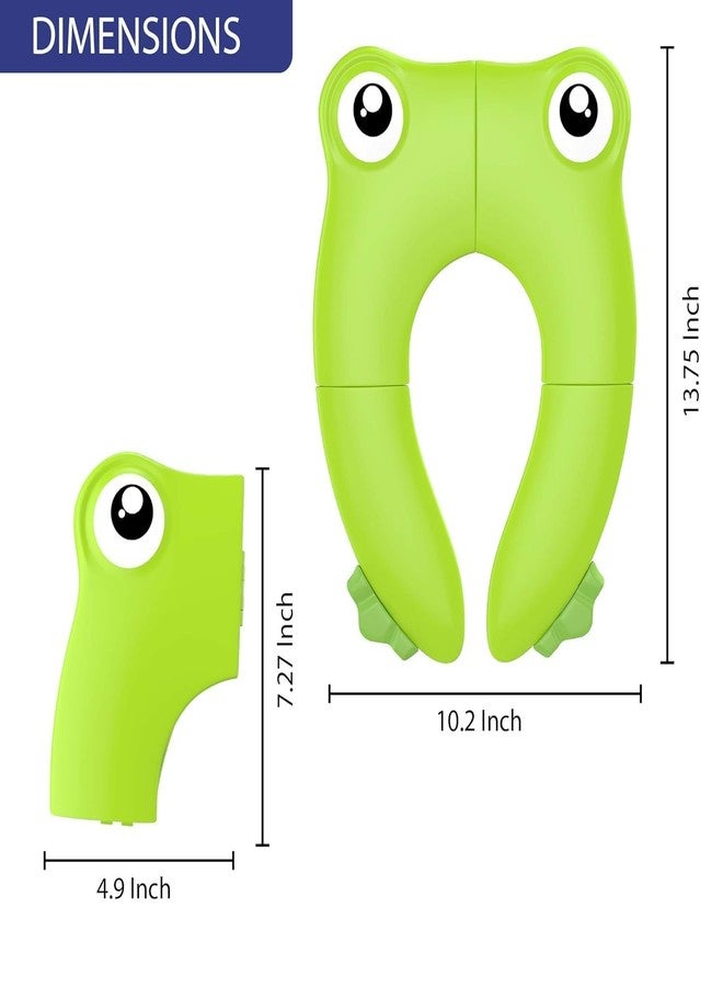 AEREX Foldable Potty Training Seats For Baby Portable Potty Toilet Seat for Baby Potty Training Seat Cover, Travel Toilet Seat, Folding Non Slip Silicone Pads With Carry Bag (Green) - Image 3