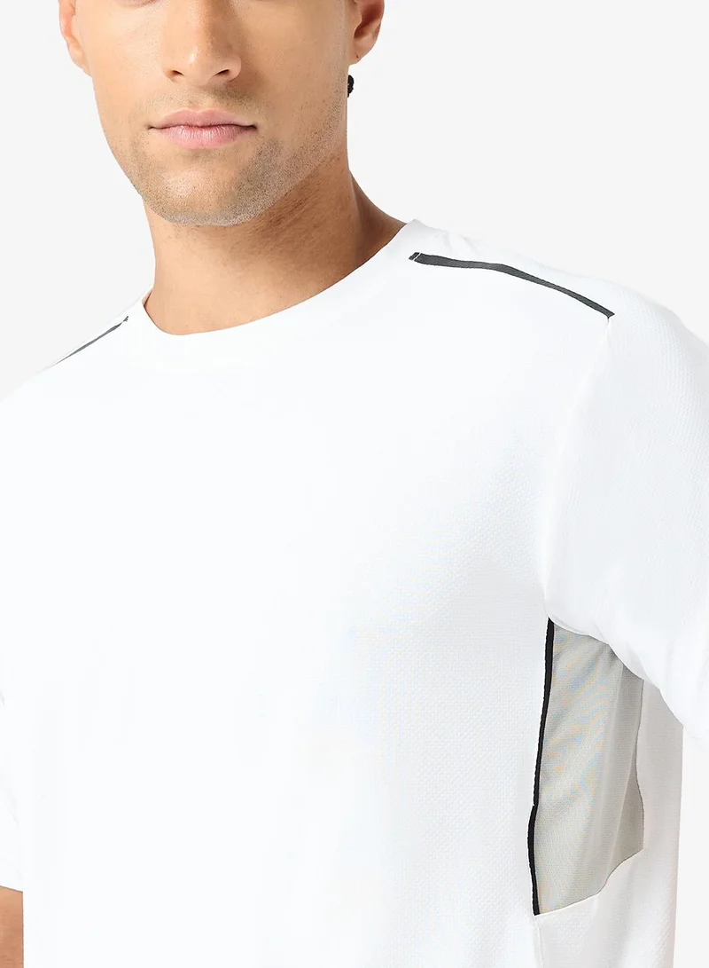 Sun And Sand Sports White Men's Colourblock Training T-Shirt for Men | Best Price UAE