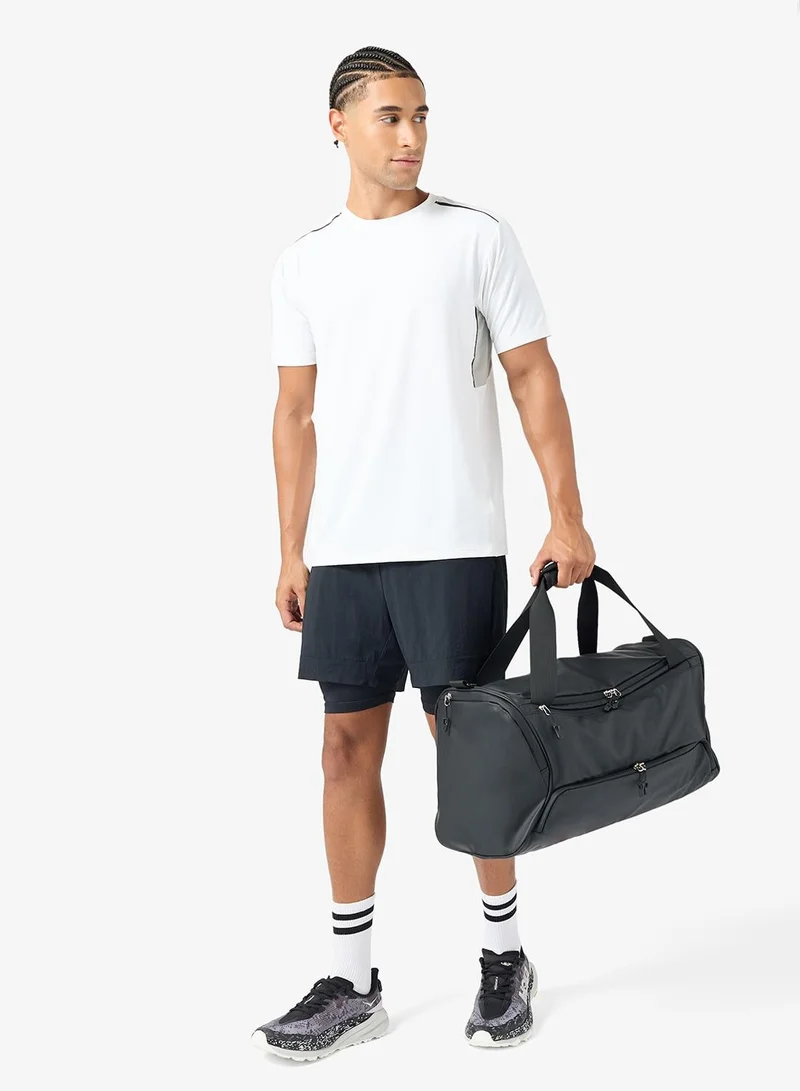 Sun And Sand Sports White Men's Colourblock Training T-Shirt for Men | Best Price UAE