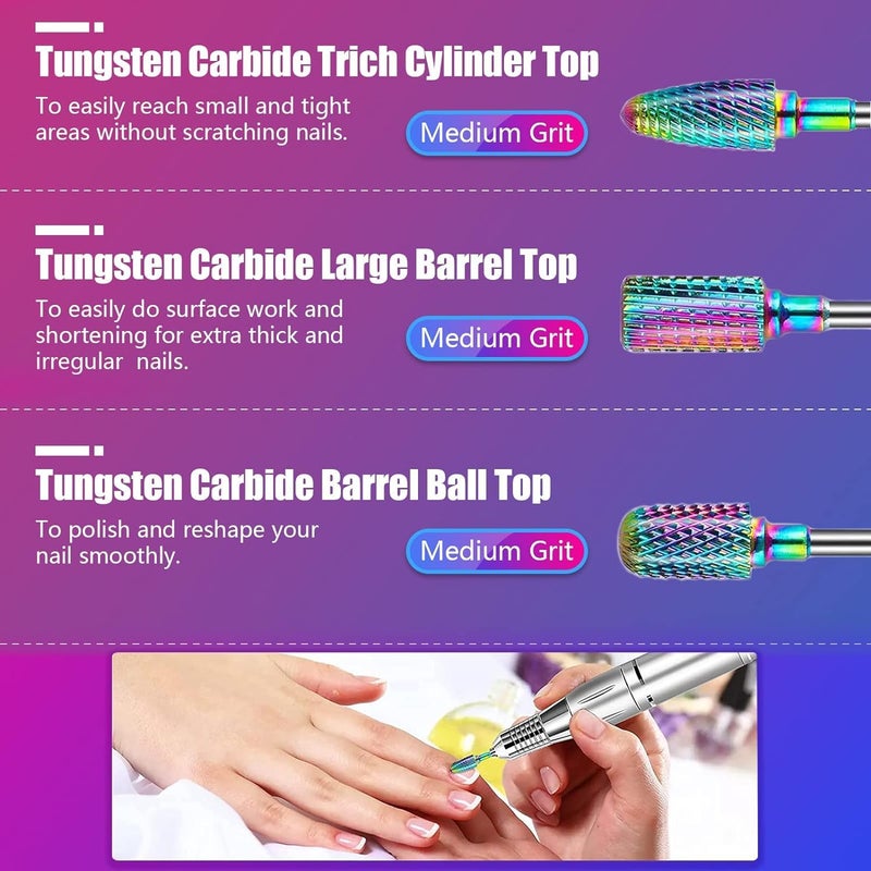 Depvko 30Pcs Nail Drill Bits Set: 3/32 Inch Carbide Cuticle Ceramic Diamond Nail Bits for Nail Drill for Acrylic Gel Nail Manicure Pedicure Remover Tools for Home Salon - Image 2