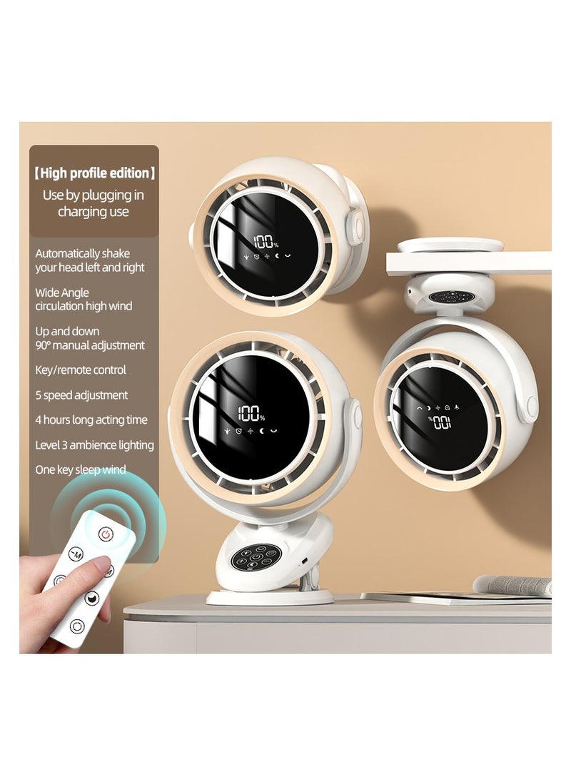 Desk Fan, Table Fan, Rechargeable Fan, Cooling Fan with Remote, Air Circulator Fan, Portable Desktop Fan for Bedroom Home Office Travel, 90°+180° Oscillating Summer Essentials Fan (F7)  - Image 2