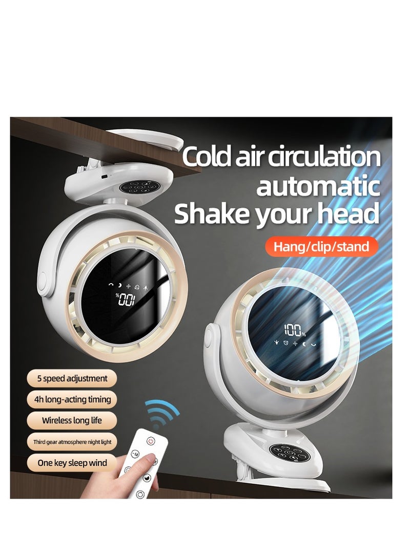 Desk Fan, Table Fan, Rechargeable Fan, Cooling Fan with Remote, Air Circulator Fan, Portable Desktop Fan for Bedroom Home Office Travel, 90°+180° Oscillating Summer Essentials Fan (F7)  - Image 4