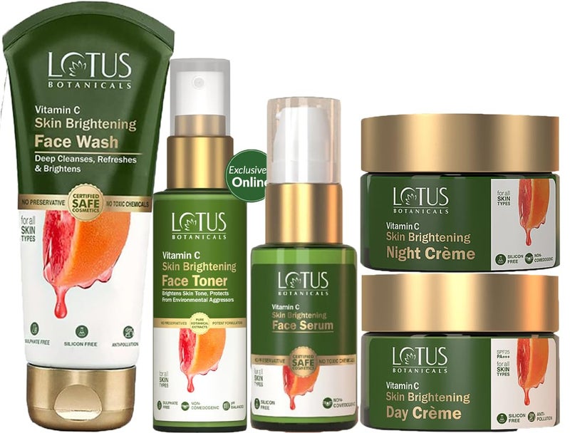 LOTUS BOTANICALS Lotus Botanicals VitaminC Day Cream50g Night Cream50g Face Wash100g Face Serum30ml Face Toner50ml Set Of 5 - Image 1