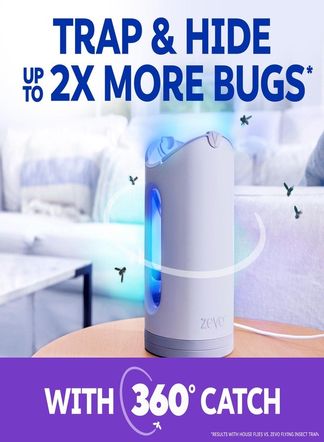 Zevo MAX Bug Catcher & Fly Trap for Indoors - Flying Insect Trap for Gnats, House & Fruit Flies - Use in Any Room - No-Mess Disposal (2 Plug in Bases & 3 Cartridges) - Image 5