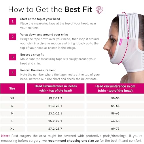 Lipoelastic  LIPOELASTIC- FM الإضافي- قناع ضغط لرفع الذقن والرقبة بعد الجراحة للنساء والرجال مع مشبك فيلكرو (X كبير، X-كبير) - Image 3