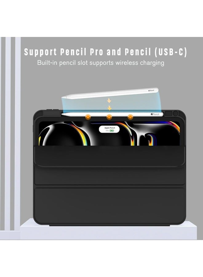 ELTRAZONE 2024 iPad Pro 13 Inch Smart Case – Black with Pencil Holder, Touch ID Support, and Auto Wake/Sleep Function - Image 3