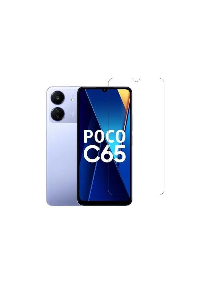 TWEGGON Poco C65 Screen Protector, Tempered Glass Screen Protector for Poco C65 6.74" Clear  - Image 1