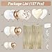 MEBAY White and Champagne Gold Balloons Garland Arch Kit with Rose Gold Fringe Curtain for Woman Girl Princess Engagement Bridal Shower Wedding Baby Shower Boho Birthday Party Decorations - Image 4