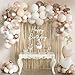 MEBAY White and Champagne Gold Balloons Garland Arch Kit with Rose Gold Fringe Curtain for Woman Girl Princess Engagement Bridal Shower Wedding Baby Shower Boho Birthday Party Decorations - Image 2