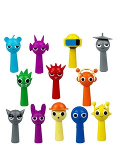 Unewshi 12 Piece Sprunki Figures The Sprunki Action Figure Toys For Fans Sprunki Series Figures Model Birthday Cake Toppers  - Image 2