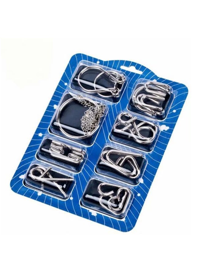 8-Piece Montessori Mind Brain Teaser Puzzles Set - Image 1