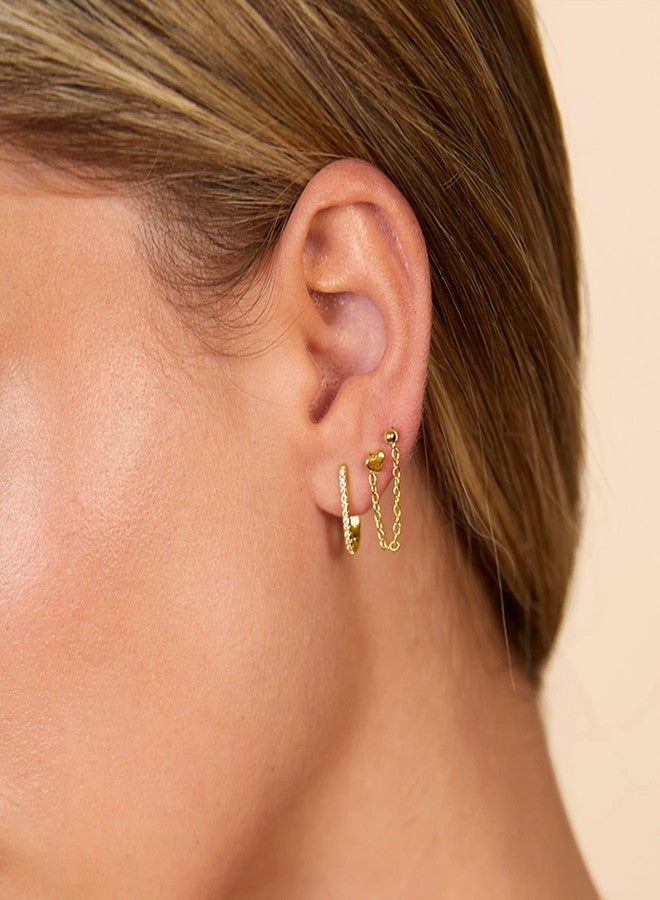 PAVOI 14K Earrings Chain Connectors (30 Millimeters, Yellow Gold) - Image 2