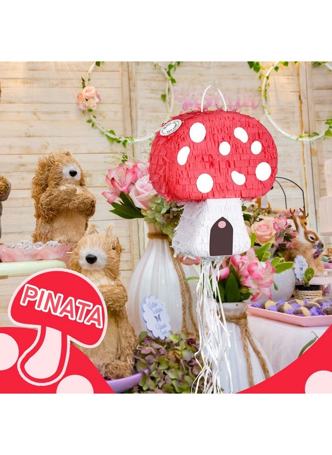 Mushroom Pinata 3D Mushroom Shaped Pinata Party Pinata Include Mushroom Pinata Stick And Blindfold For Forest Jungle Theme Fairy Party Baby Shower Garden Wedding Decoration