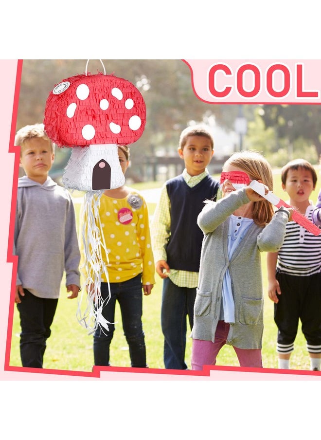 Mushroom Pinata 3D Mushroom Shaped Pinata Party Pinata Include Mushroom Pinata Stick And Blindfold For Forest Jungle Theme Fairy Party Baby Shower Garden Wedding Decoration