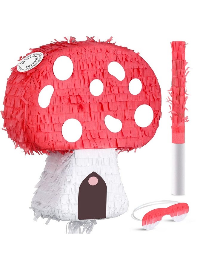 Mushroom Pinata 3D Mushroom Shaped Pinata Party Pinata Include Mushroom Pinata Stick And Blindfold For Forest Jungle Theme Fairy Party Baby Shower Garden Wedding Decoration