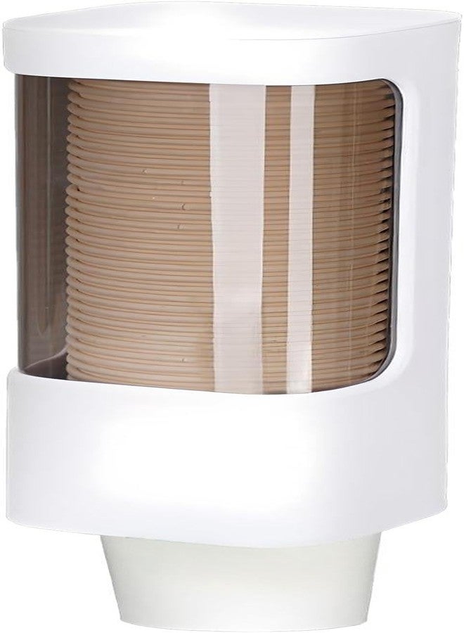 Septe Cup Dispenser Wall Mounted Bathroom Cup Holder, 3oz-5oz Disposable Cup Dispenser for Home,Office (White) - Image 1