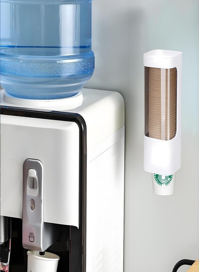 Septe Cup Dispenser Wall Mounted Bathroom Cup Holder, 3oz-5oz Disposable Cup Dispenser for Home,Office (White) - Image 2