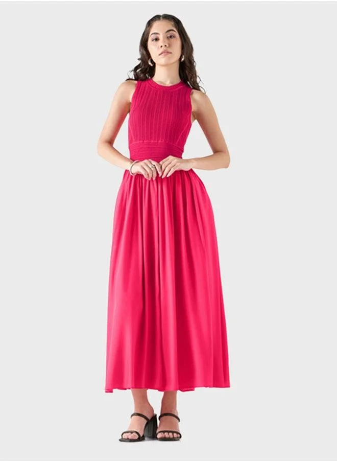 2Xtremz Textured Crew Neck Dress