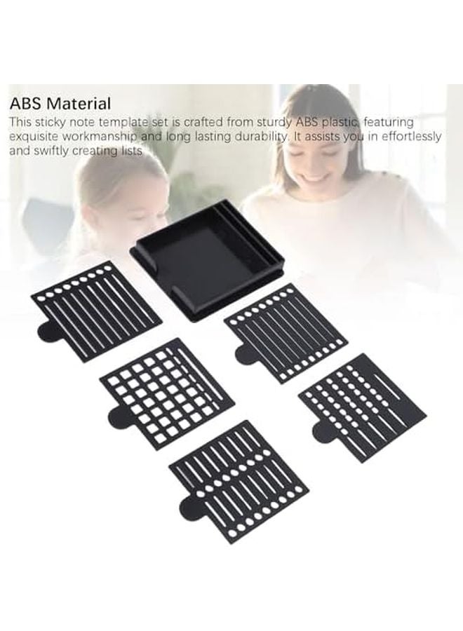 قالب ملاحظات لاصقة قابلة لإعادة الاستخدام مع 5 قوالب وموزع بمقبض لتنظيم مكتب المكتب - Image 5