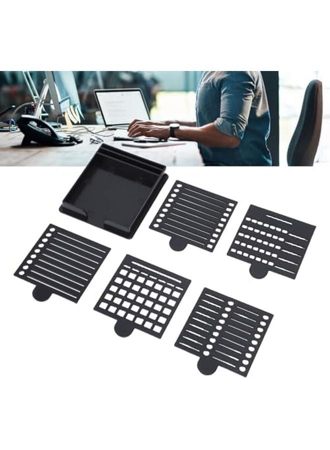 قالب ملاحظات لاصقة قابلة لإعادة الاستخدام مع 5 قوالب وموزع بمقبض لتنظيم مكتب المكتب - Image 3