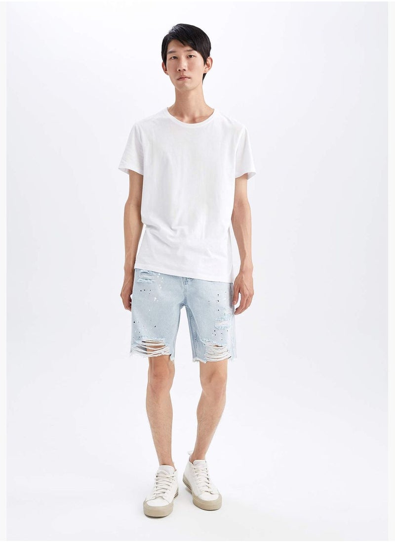 DeFacto - Man Slim Fit Denim Bermuda - Image 1