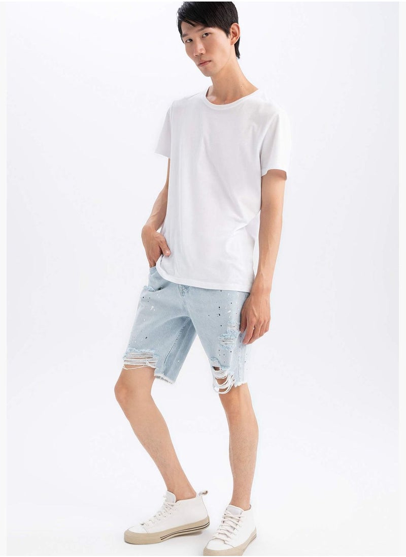 DeFacto - Man Slim Fit Denim Bermuda - Image 1
