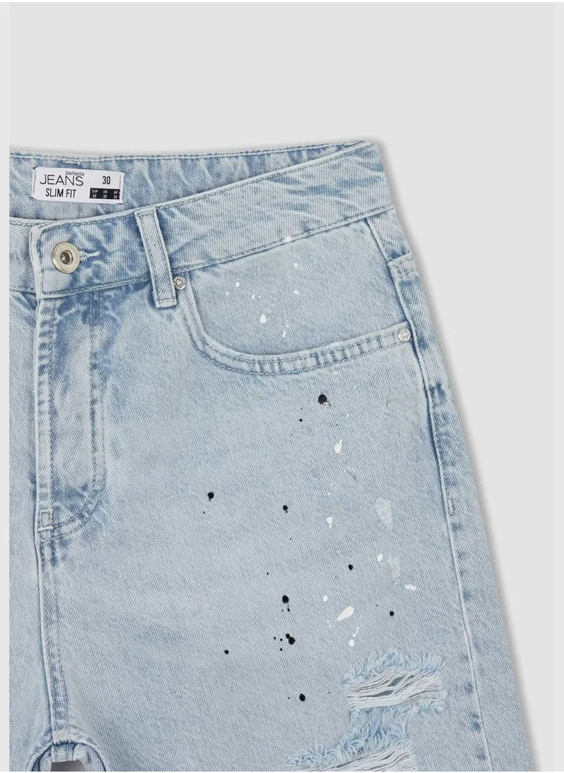 DeFacto Man Slim Fit Denim Bermuda