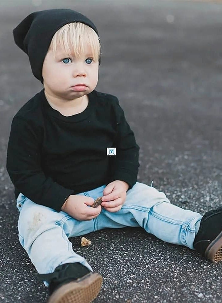 SYOSI 5 Pack Unisex Baby Hats for Kids Cotton Soft Cute Knit Cap, Baby Toddler Beanie - Image 3