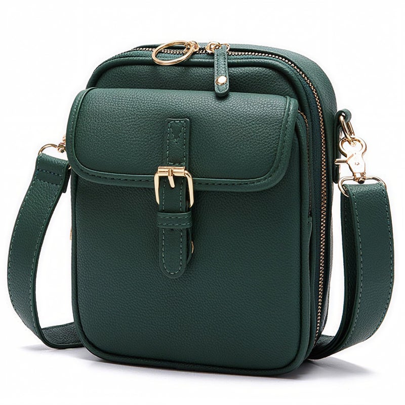 Pelimoo Small Crossbody Bags for Women Vegan Leather Messenger Purses, Vintage Wallet Anti Theft Shoulder Handbags with Card Slots (Green) - Image 1
