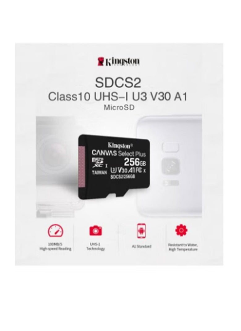 Kingston - Canvas Select Plus MicroSD UHS-1 Memory Card 256 GB - Image 1