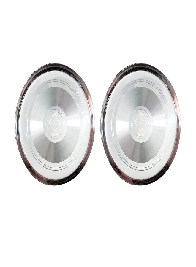 Logro Stainless Steel Round Dinner Plate/Thali Set of 2 Pieces - Image 2