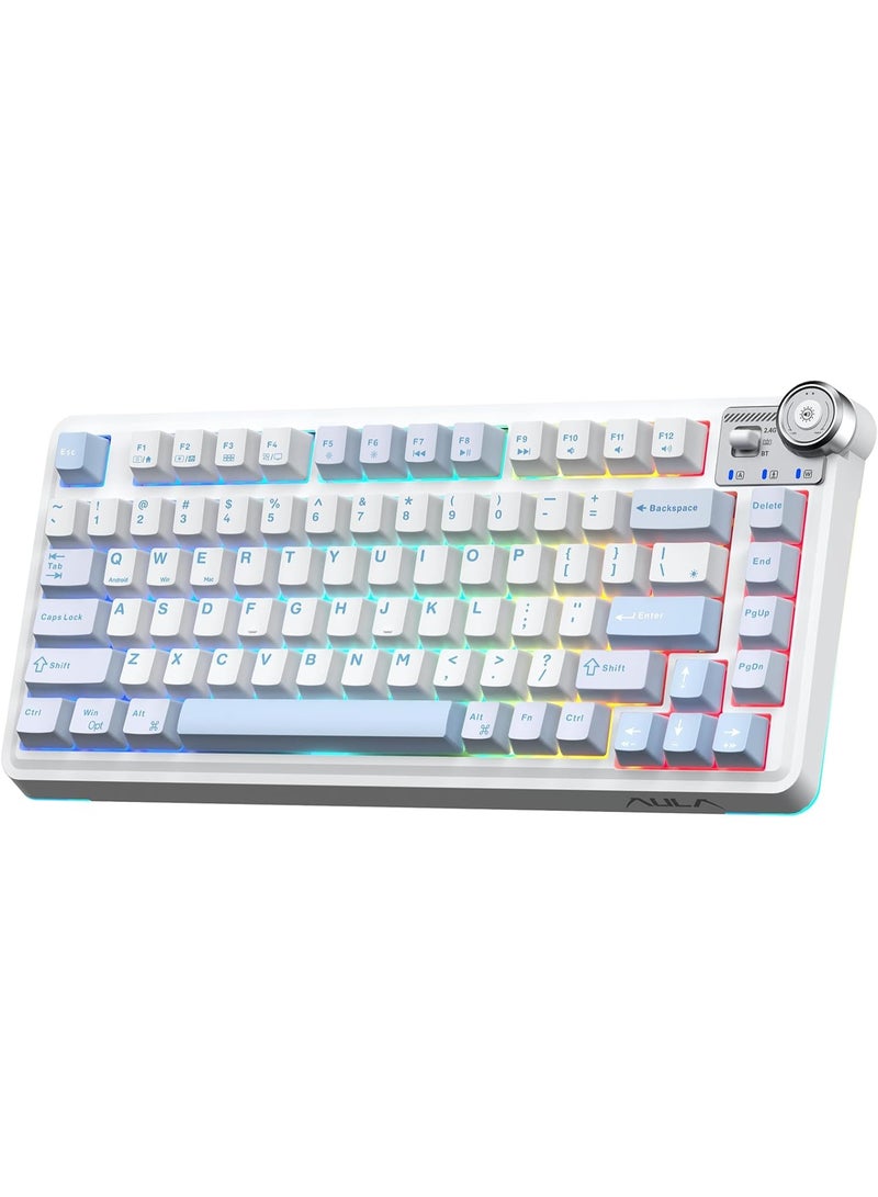 AULA AU75 Wireless Tri-Mode Mechanical Keyboard 75% Compact Layout – Hot-Swappable Gasket Gaming Keyboard with Star Vector Switch, Bluetooth, 2.4GHz & Wired Modes, RGB Backlit for Esports, PC & Office Use - Image 1