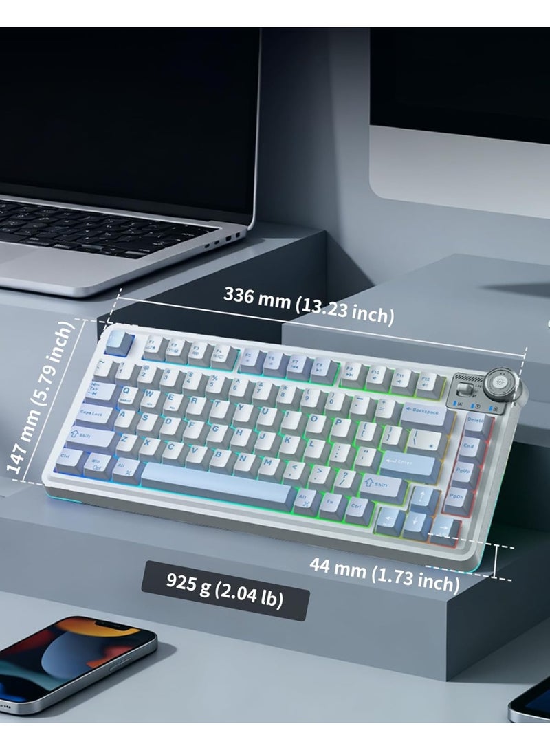 AULA AU75 Wireless Tri-Mode Mechanical Keyboard 75% Compact Layout – Hot-Swappable Gasket Gaming Keyboard with Star Vector Switch, Bluetooth, 2.4GHz & Wired Modes, RGB Backlit for Esports, PC & Office Use - Image 3