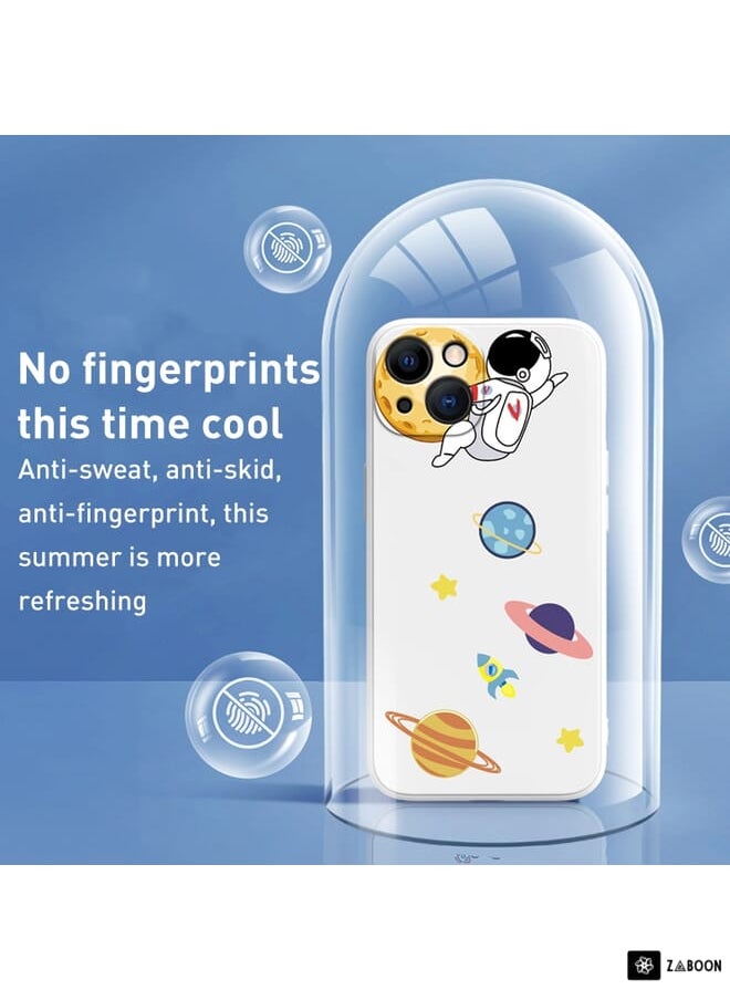 For iPhone 12 Pro Hug Moon Astronaut Pattern TPU Phone Case(Black)