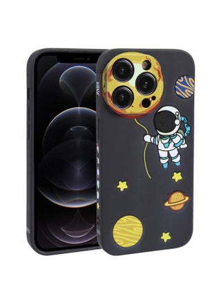 For iPhone 12 Pro Hug Moon Astronaut Pattern TPU Phone Case(Black) - pzsku/Z2AB436DC3F4B990DA158Z/45/_/1726289592/104aa1de-9afb-45be-bcc3-f2170cd87286
