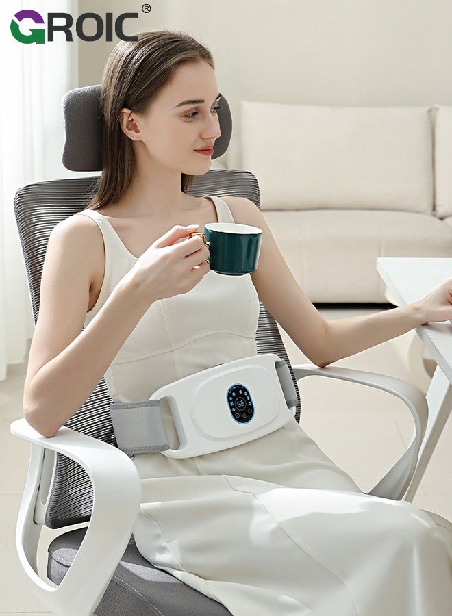 GROIC Slimming Belt, Abdominal Massager Portable Weight Loss Machine with 3 Massage Modes,Waist Vibration Massager for, Electric Waist Belt Device,Slimming Vibration Trainer(White) - Image 5