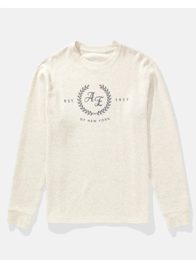 American Eagle AE Long-Sleeve Logo Graphic Thermal T-Shirt