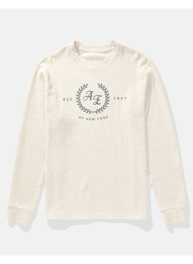 American Eagle AE Long-Sleeve Logo Graphic Thermal T-Shirt  - Image 3