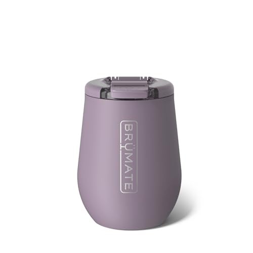 BrÃ¼Mate BrMate Uncorkd 14oz 100 Leakproof Insulated Wine Tumbler Locking Lid Insulated Stainless Steel Wine Glass Perfect For Travel Outdoors BPAFree Lilac Dusk - Image 1