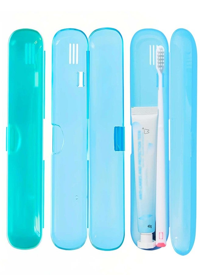 MYLDH 2 Pack Toothbrush Travel Case, Breathable Toothbrush Travel Holders, Tongue Scraper Case, Compact Portable Toothbrush Holder for Travel, Vacation, Camping, Gym, Business Trips, Office, Cruise - Image 1