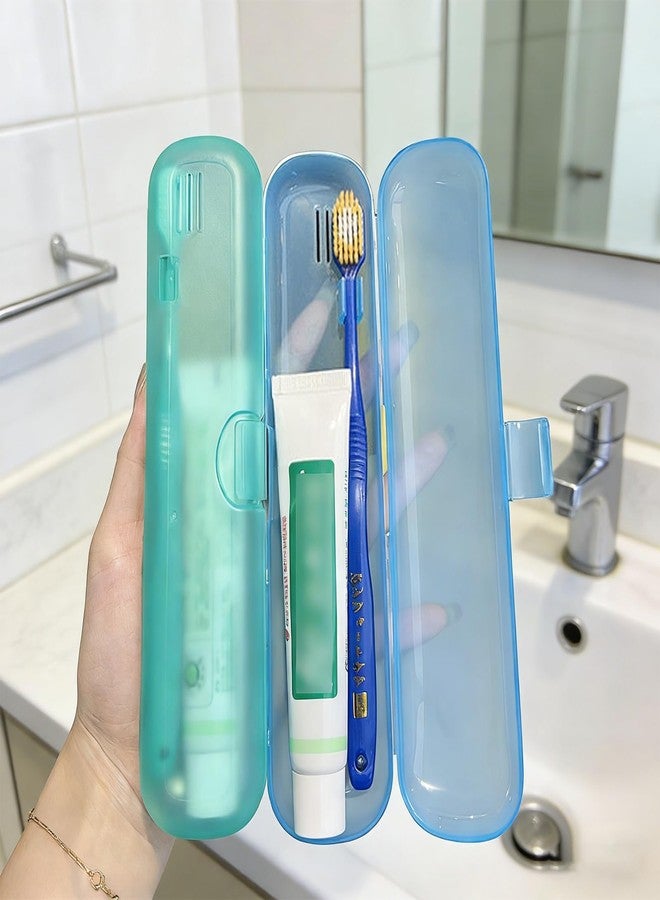 MYLDH 2 Pack Toothbrush Travel Case, Breathable Toothbrush Travel Holders, Tongue Scraper Case, Compact Portable Toothbrush Holder for Travel, Vacation, Camping, Gym, Business Trips, Office, Cruise - Image 2